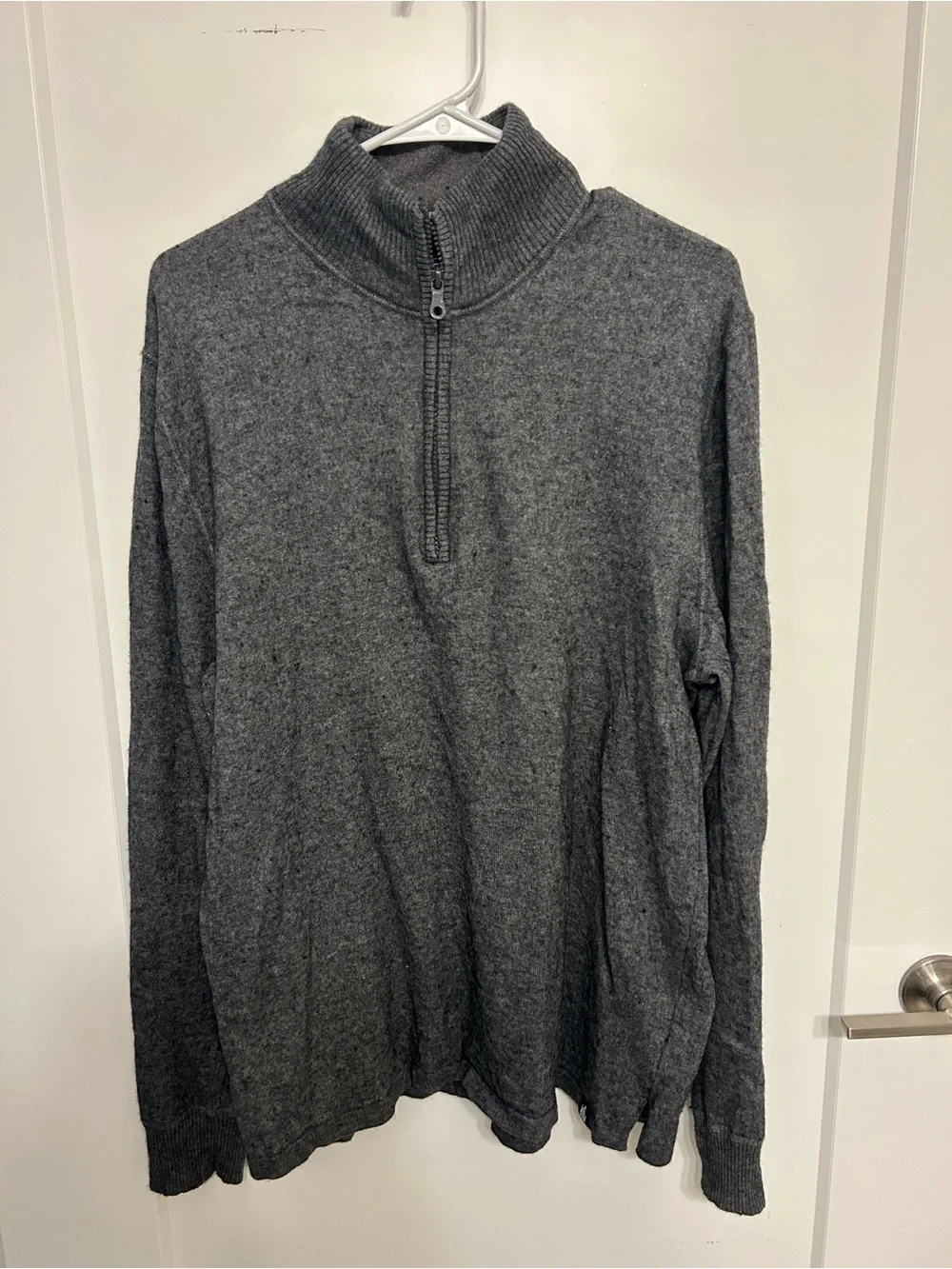 The North Face Men's Gray Half-Zip Wool-Blend Sweater